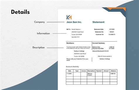 statement template  word  google docs  templatenet