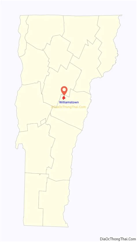 Map of Williamstown CDP, Vermont - Thong Thai Real