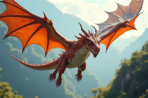 Dragon of Legendary Heights: Aerial Adventure Unfolds Stock ...