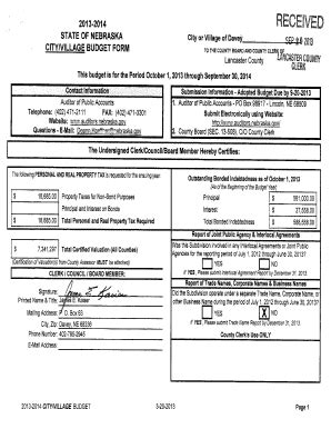 Fillable Online Lancaster Ne Village Of Davey Lancaster Ne Fax Email