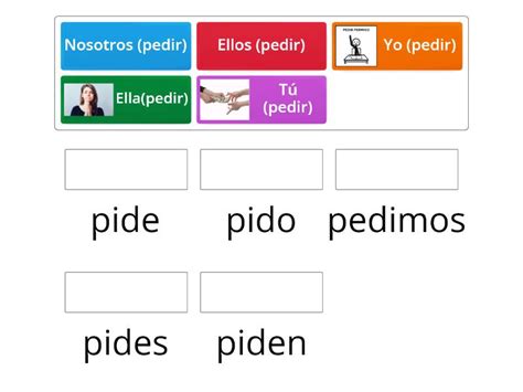 Verbo Pedir No Presente - 5-4 Verbos Irregulares en el presente (pedir) - Match up