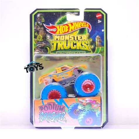 Jual Hot Wheels Monster Trucks Glow In The Dark Scale Toy Assortment Bone Shaker Di