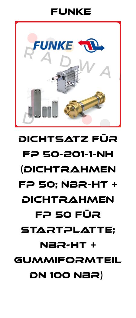 Dichtsatz für FP 50 201 1 NH Dichtrahmen FP 50 NBR HT Dichtrahmen