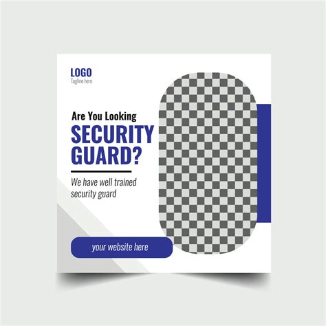 Security Guard Social Media Post Design Template 4929565 Vector Art at ...