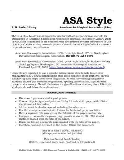 asa style buffalo state