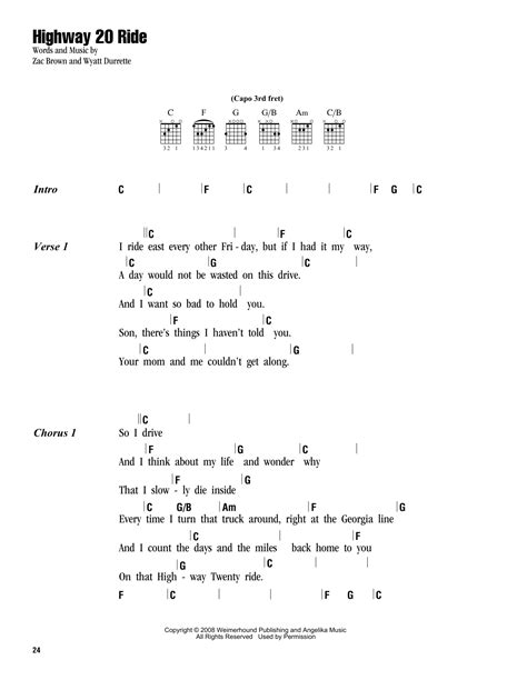 Highway 20 Ride by Zac Brown Band - Guitar Chords/Lyrics - Guitar Instructor