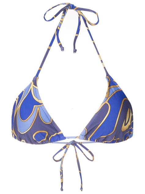 Lygia Nanny Lido Bikini Top Blue FARFETCH