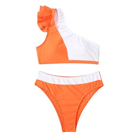 Xuapaodt Inc Piece Swimsuit Bikini Set Women S High Waist Color Matching Single Briefs Bikini