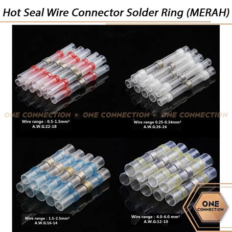 Jual Hot Seal Wire Connector Sambungan Kabel Waterproof Solder Heat Merah Shopee Indonesia