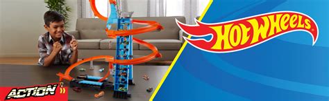 Hot Wheels Sky Crash Tower Track Set 2 5 Ft 83 Cm High Motorized Booster EBay