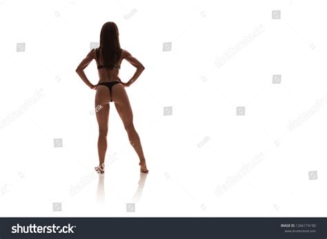 Female Bodybuilder Athlete Black Bikini Posing Stock Photo 1266174190 Shutterstock