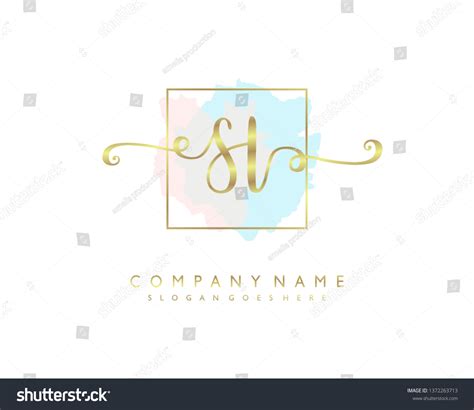 initials letter sl handwriting logo vector stock vector royalty