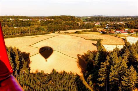 Shadow Of A Hot Air Balloon Just At The Begin Of The Balloon Ride Stock Image Image Of Blue