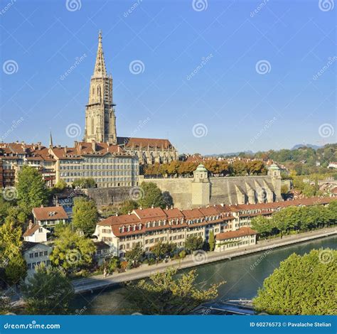 The Bern Minster And River Side Old City (Berner Münster) From Bern