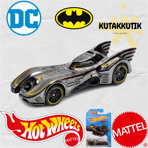 Hot Wheels Batman Batmobile Car Chrome Silver Yellow Stripe HW City Shopee Malaysia