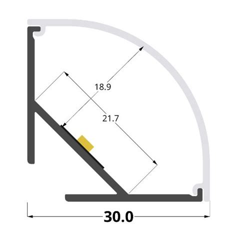 Ledpoint S R L Profilo In Alluminio Angolare Mm Con Scanalatura