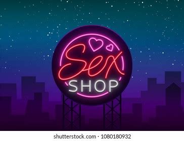 Sex Shop Set Logos Neon Style 库存矢量图免版税1051775552 Shutterstock