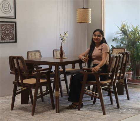 Buy Itish Teak Wood 6 Seater Dining Table Set Online In India At Best Price Modern Dining