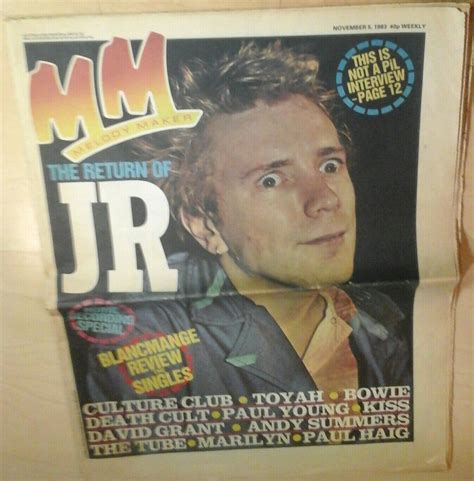 Melody Maker British Music Magazine Uk Johnny Rotten Lydon Pil Sex Pistols Endrucomics