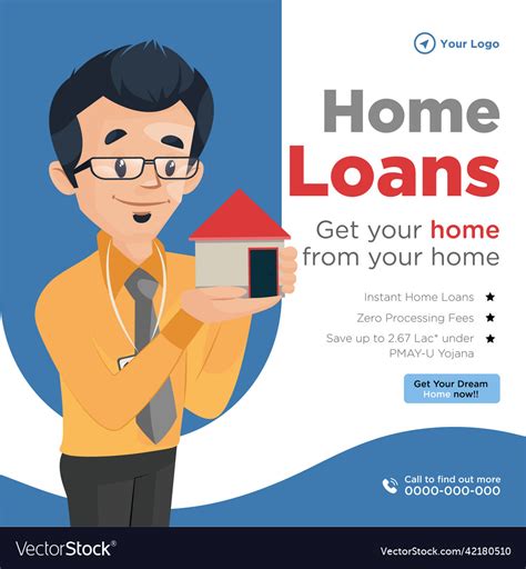 Banner Design Of Home Loans Royalty Free Vector Image