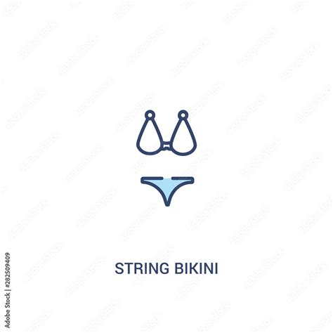 String Bikini Concept Colored Icon Simple Line Element Illustration Outline Blue String