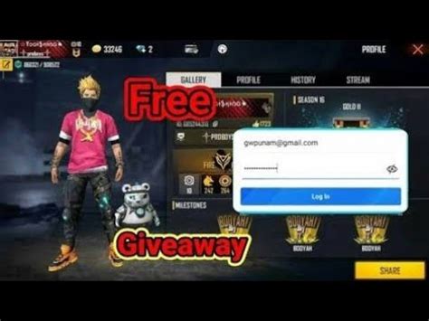 Free Fire Pro ID And Password Giveaway Free Fire Id Password Giveaway