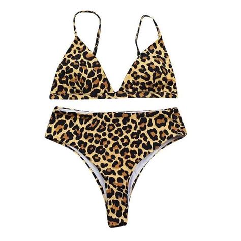 Bikini Sexy s Set Femmes Imprimer Couleur Maillots De Bain Brésiliens Deux pièces Brun