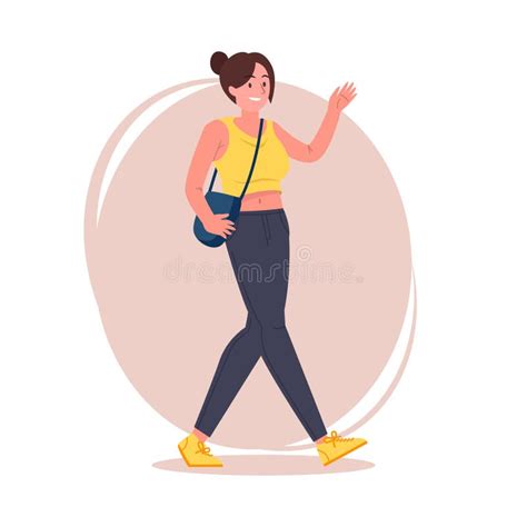 Hipster Girl Pose Vector Flat Illustration Cartoon Latina Female Character With Tied Hair In