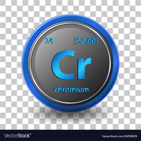 Chromium chemical element chemical symbol Vector Image