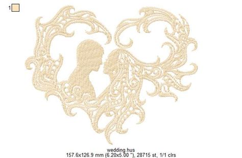 Wedding Couple Bride And Groom Machine Embroidery Designs Etsy