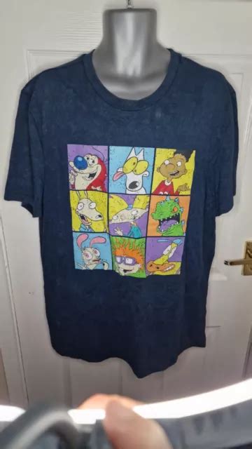 Nickelodeon Retro 90s Style Mens T Shirt Tee Xxl Ren Stimpy Rugrats