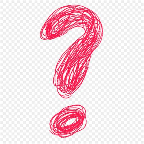 Red Question Mark Png Transparent Red Hand Drawn Doodle Cute Cartoon