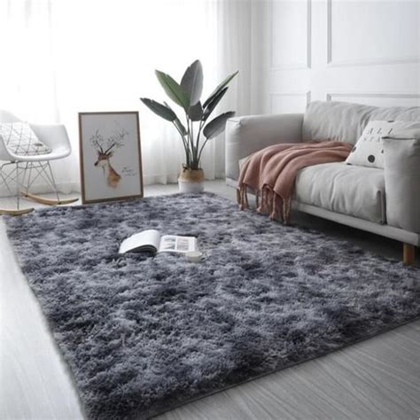 Tapis Salon Shaggy Noir Rectangle Synthétique 120 x 160 cm