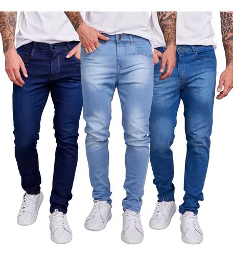 Kit C Cal A Jeans Sarja Masculina Skinny Lycra Colorida Frete Gr Tis