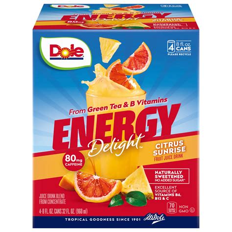 Dole Energy Delight Fruit Juice 8 Oz Cans Citrus Sunrise Shop Juice At H E B