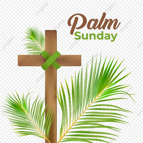 Palm Sunday Vector Art PNG, Palm Sunday Leave With Wood Cross Vector ...