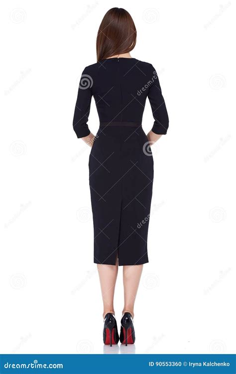 Fashion Style Woman Perfect Body Shape Brunette Hair Wear Black Stock Photo Image Of