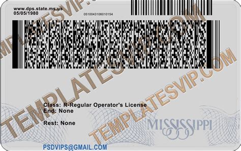 Mississippi Ms Drivers License Psd Template Download 2022