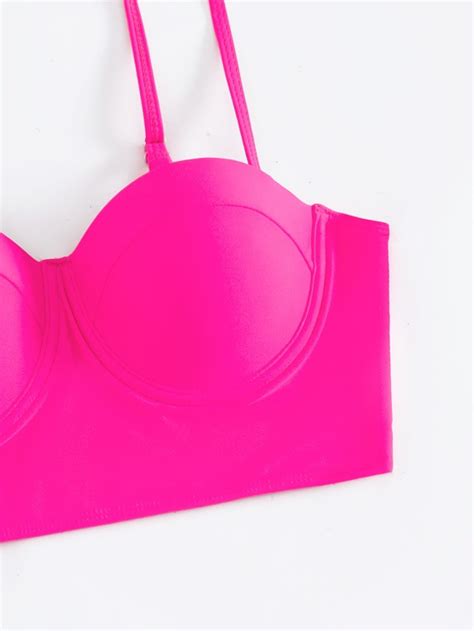 Tropical Print Bikini Set Push Up Bra Top Bikini Bottom Beach Skirt Piece Swimsuit Shein Uk