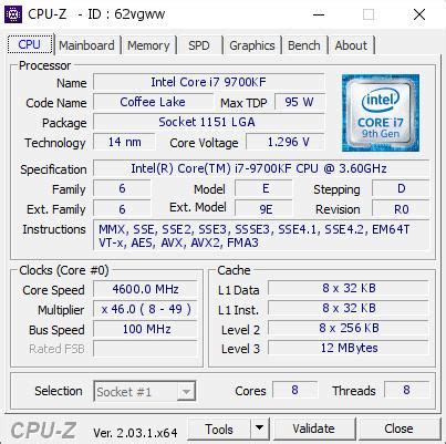 Intel i7 9700KF