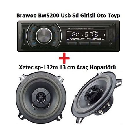 Brawoo Usb Giri Li Oto Teyp Xetec Cm Hoparl R Seti Fiyat