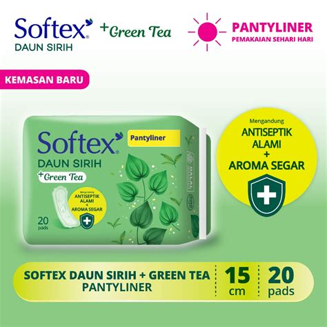 Jual Pantyliner Softex Daun Sirih Green Tea 20 Pads Pantyliner Daun