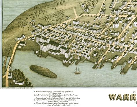 Warren, Rhode Island in 1877 - Bird's Eye View, Map, Aerial, Panorama ...