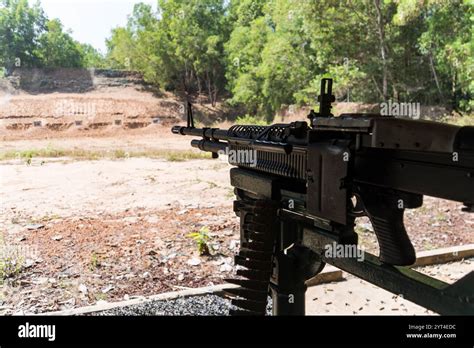 M60 Machine Gun On The Cu Chi Shooting Range Vietnam Stock Photo Alamy