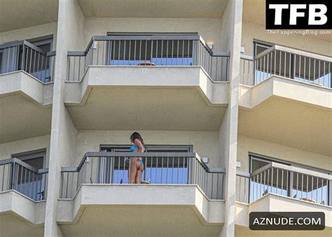 Luciana Gimenez Sexy Seen Flaunting Her Hot Figure In A Blue Bikini On The Balcony Of Her Hotel