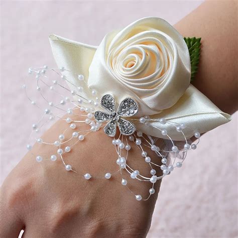 Pcs Lot Colors Custom Made Handmade Silk Artificial Wedding Wrist