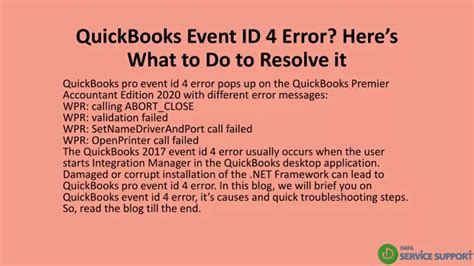 Ppt Quickbooks Event Id Error Heres What To Do To Resolve It