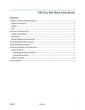 fillable  fbi civil rap  user guide fax email print pdffiller