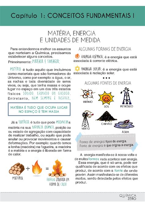 Resumo do Capítulo 1: Matéria e Energia - Química Geral e Reações ...