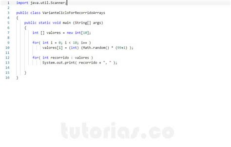 Arrays Java Variante Ciclo Foreach Tutorias Co